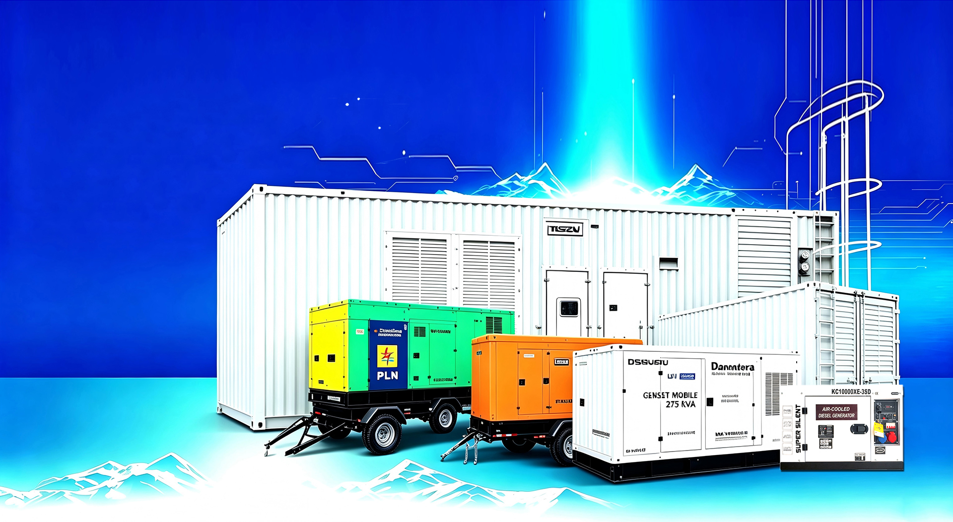High-precision automated diesel generator assembly line and heavy industrial workshop